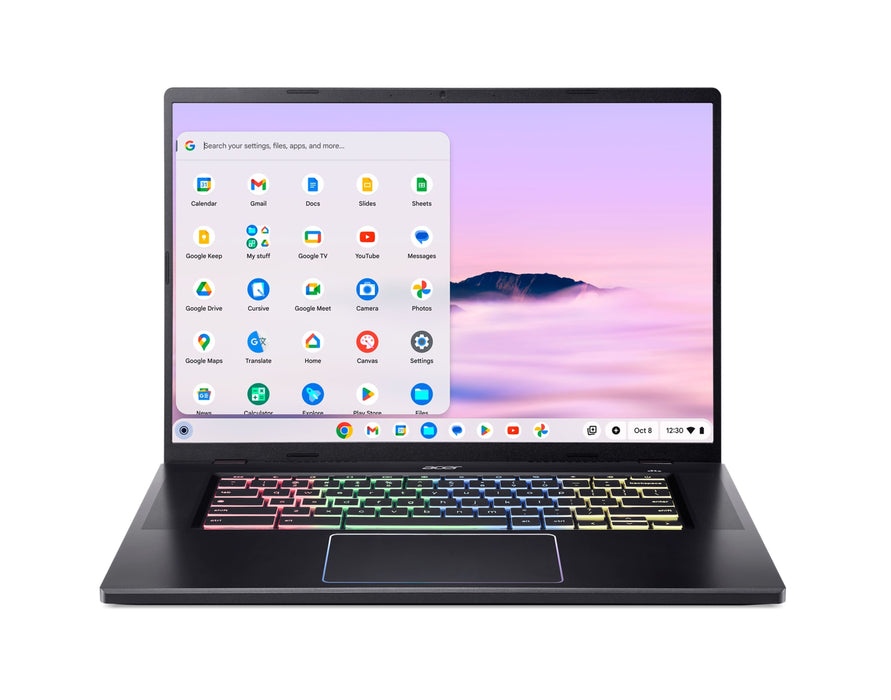 Acer - Chromebook Plus 516 GE Cloud Gaming Laptop with Google AI- 16" 2560x1600 120Hz - Intel Core 5 120U - 8GB RAM - 256GB SSD - Obsidian Black