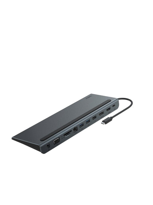 Belkin - 11-in-1 USB C Hub with 4K HDMI DP VGA 100W PD Docking Station for MacBook Pro Air and more - Dark Gray