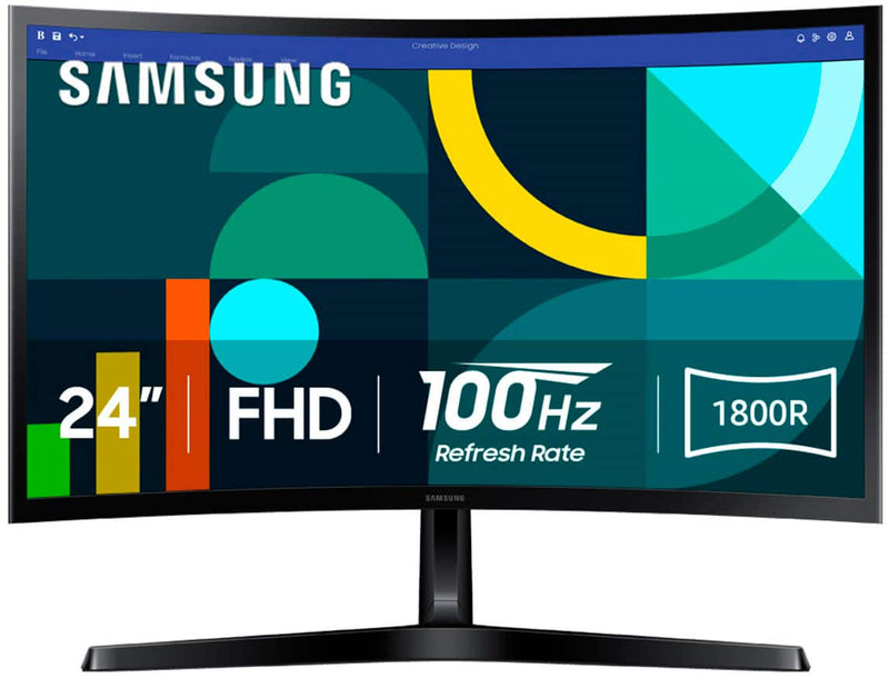 Samsung - 24" S3 (S36GD) LED FHD 100Hz Curved Monitor (HDMI D-sub) - Black