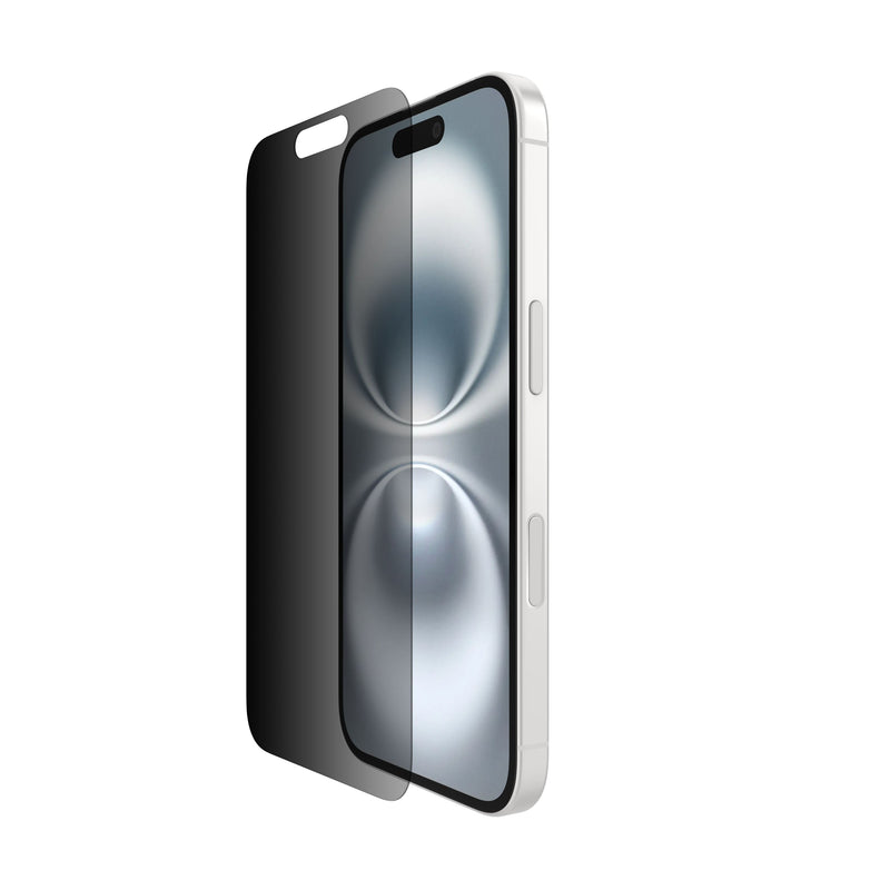Belkin - ScreenForce Privacy InvisiGlass for iPhone 16 15 and 14 with EZ Align Tray - Black