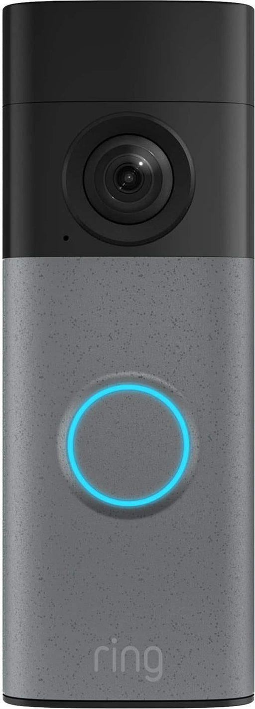 Ring - Battery Doorbell (newest model) Retinal 2K with wide-angle video up to 6x Zoom Two-Way Talk and Built-In Battery - Speckled Grey