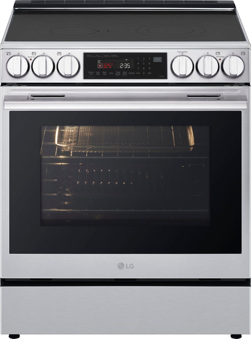 LG - 6.3 Cu. Ft. Slide-In Electric True Convection Range with InstaView and 2 UltraHeat Elements - Stainless Steel