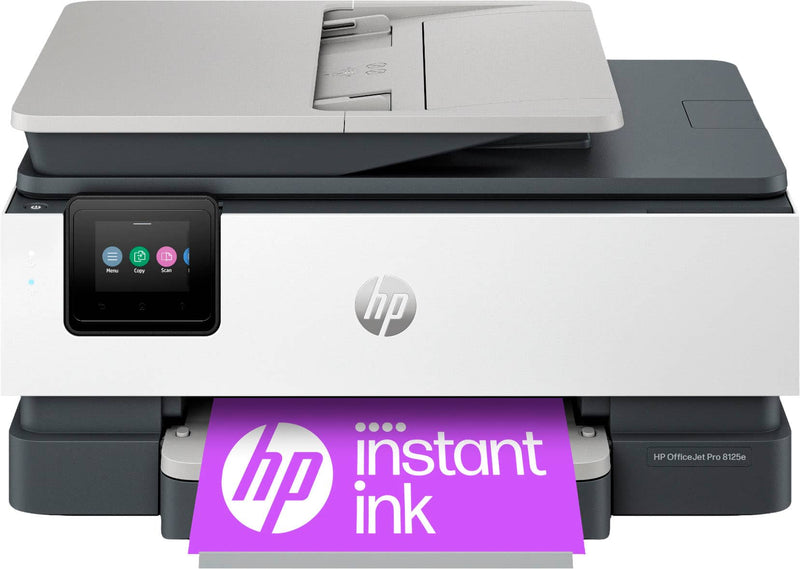 HP - OfficeJet Pro 8125e Wireless AI-Enabled AiO Inkjet Printer w/ 3 Months of Instant Ink - White