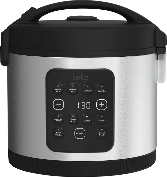 bella PRO - 20-Cup Digital Rice Cooker - Stainless Steel