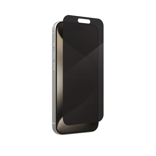 ZAGG - Glass Elite Privacy Maximum Impact  Privacy Filtering Screen Protector for Apple iPhone 15 Pro - Clear