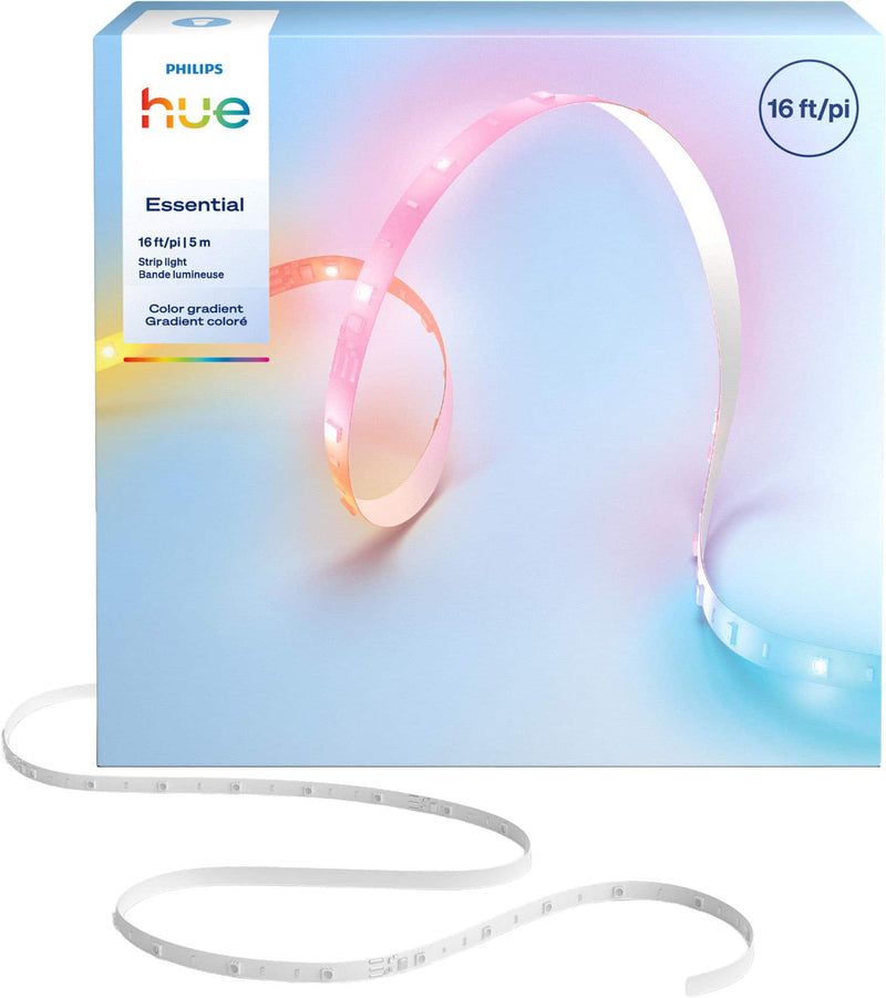 Philips - Hue Essential Lightstrip 5m (16ft) - Vibrant Color and Ambiance - Color Gradient