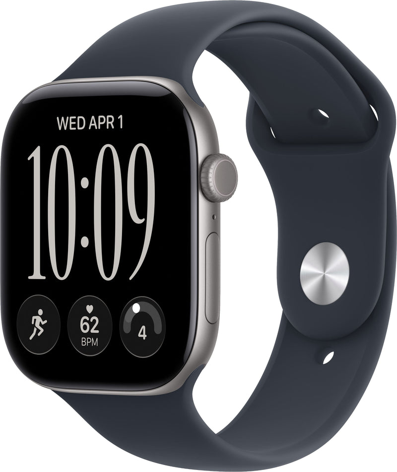 Apple Watch Series 12 GPS 46mm Aluminum Case with Navy Blue Sport Band - S/M - Space Gray - (2026)