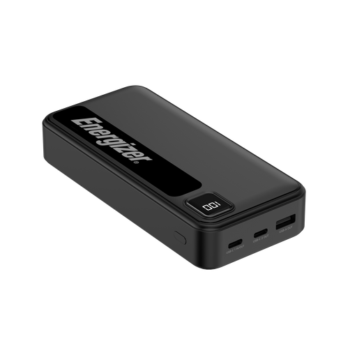 Energizer - MAX 20000mAh 15W USB-C 3-Port Universal Portable Battery Charger/Power Bank w/ LCD screen for Smartphones  Accessories - Black