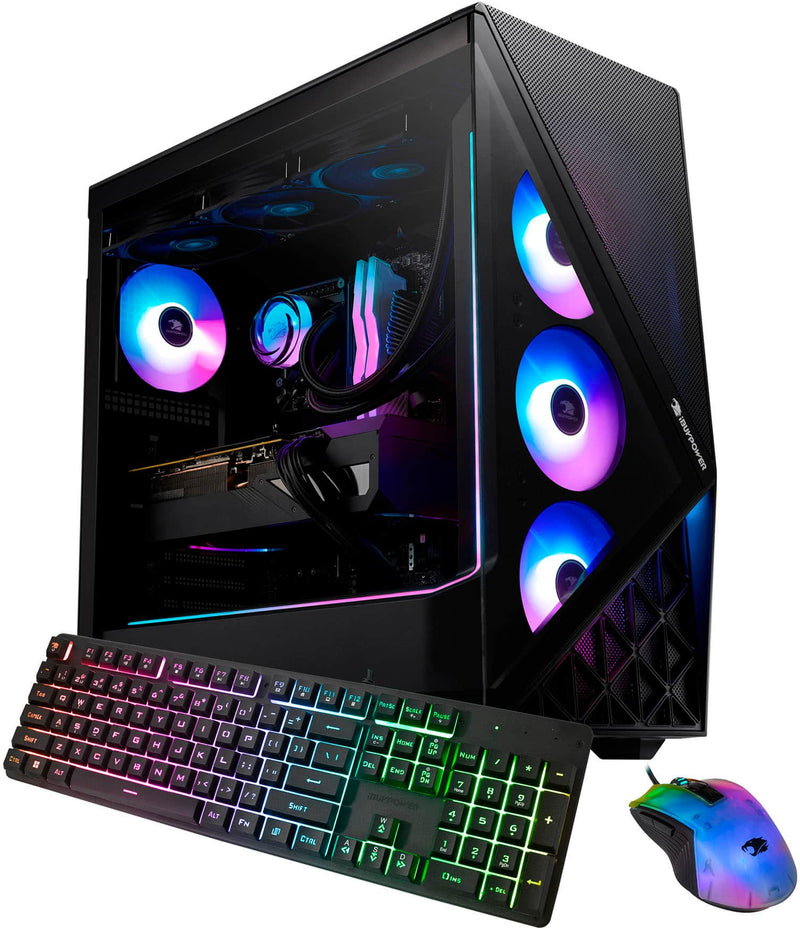 iBUYPOWER - Slate Gaming Desktop PC - AMD Ryzen 7 9800X3D AMD Radeon RX 9070XT 16GB 32GB DDR5 RGB2TB NVMe SSD - Black