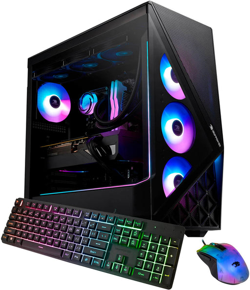 iBUYPOWER - Slate Gaming Desktop PC - AMD Ryzen 7 9800X3D AMD Radeon RX 9070XT 16GB 32GB DDR5 RGB2TB NVMe SSD - Black