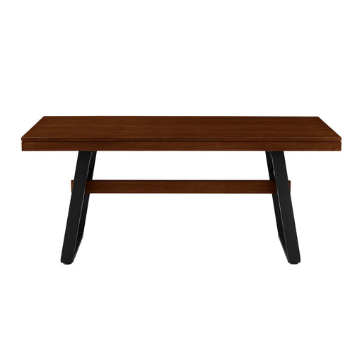 Walker Edison - Modern Bridge-Leg Dining Table - Dark Walnut