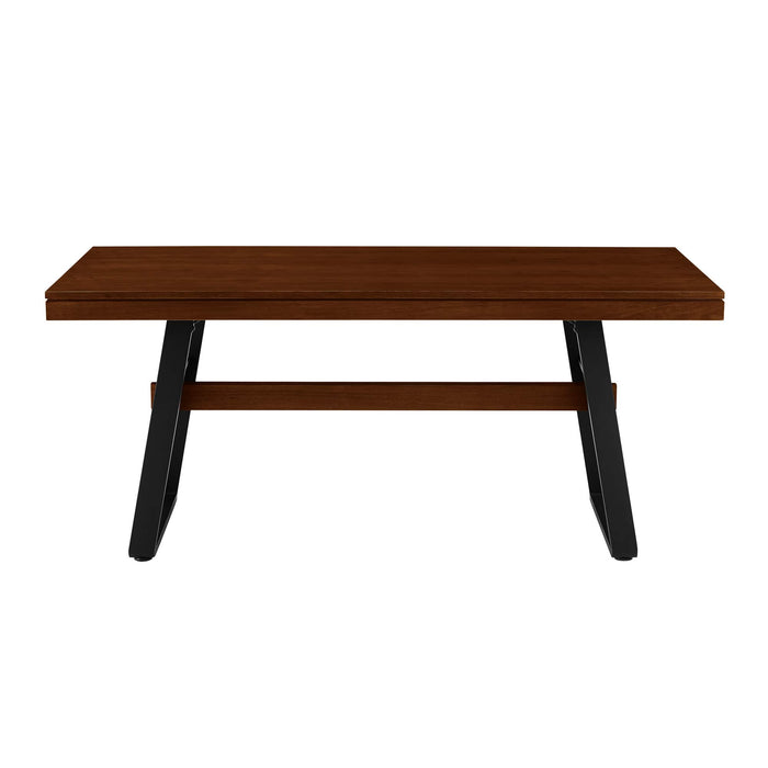 Walker Edison - Modern Bridge-Leg Dining Table - Dark Walnut