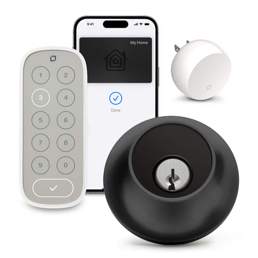 Level - Lock+ Connect with Keypad Smart Lock Bluetooth/Wi-Fi Replacement Deadbolt with App / Keypad / Key Access - Matte Black