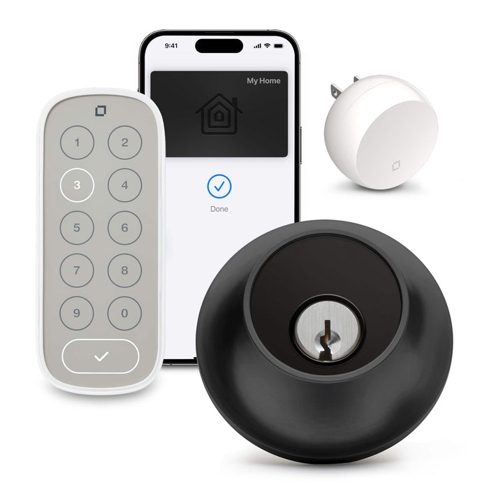 Level - Lock+ Connect with Keypad Smart Lock Bluetooth/Wi-Fi Replacement Deadbolt with App / Keypad / Key Access - Matte Black