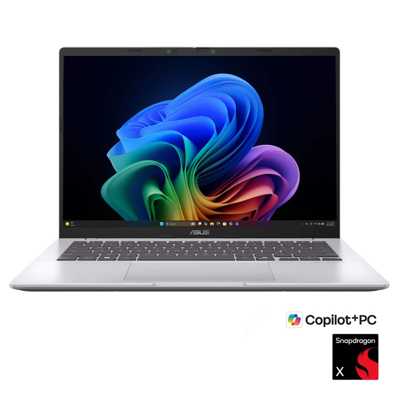 ASUS - Vivobook 14 14" 2K Laptop - Snapdragon X1-26-100 (2026) - 8GB Memory - 256GB Storage - Cool Silver